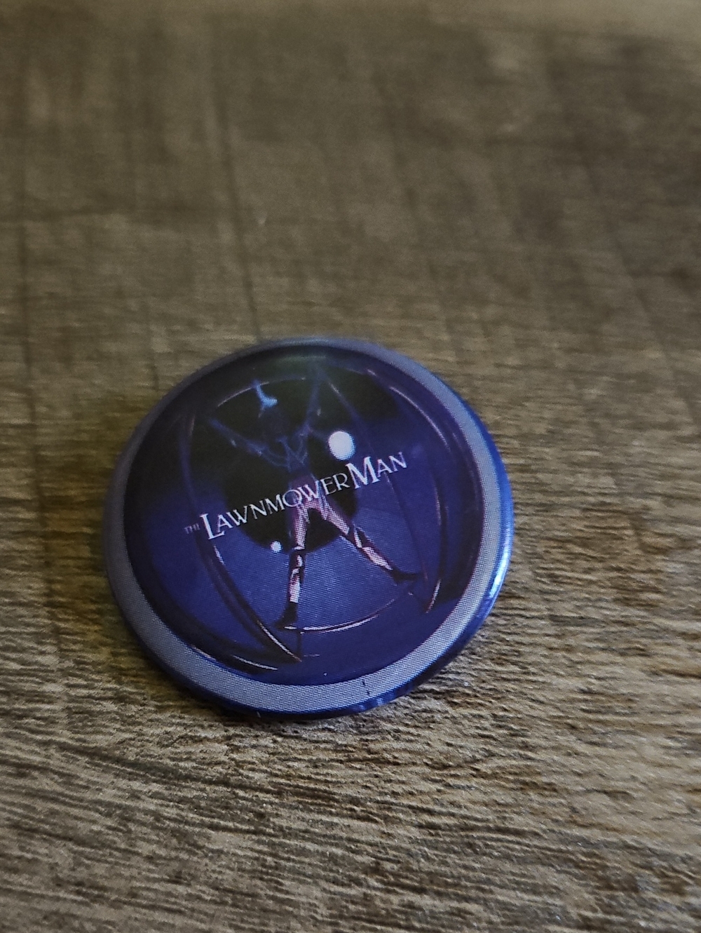 Vintage 1992 The Lawnmower Man Movie Promo Pinback Button Rare🎬 Sci-Fi Horror